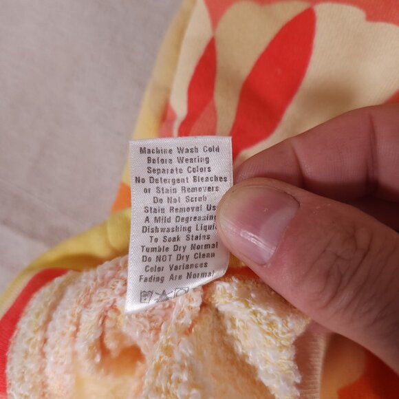 Fresh Produce Floral Terry Lined Soft Sweater Womens Medium Beach Summer USA - Picture 10 of 11